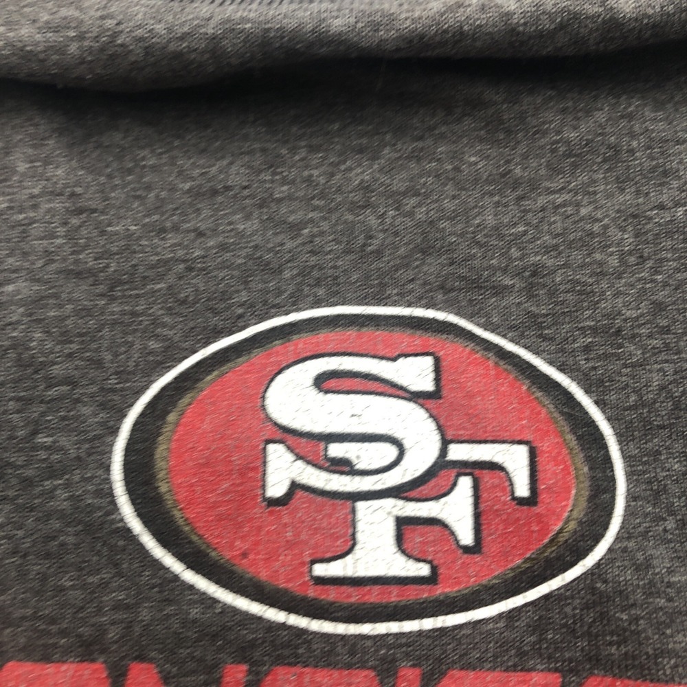 49ers Long Sleeve Shirt San Francisco Size Medium Gray NFC Majestic‎ Cotton Used - Picture 12 of 14